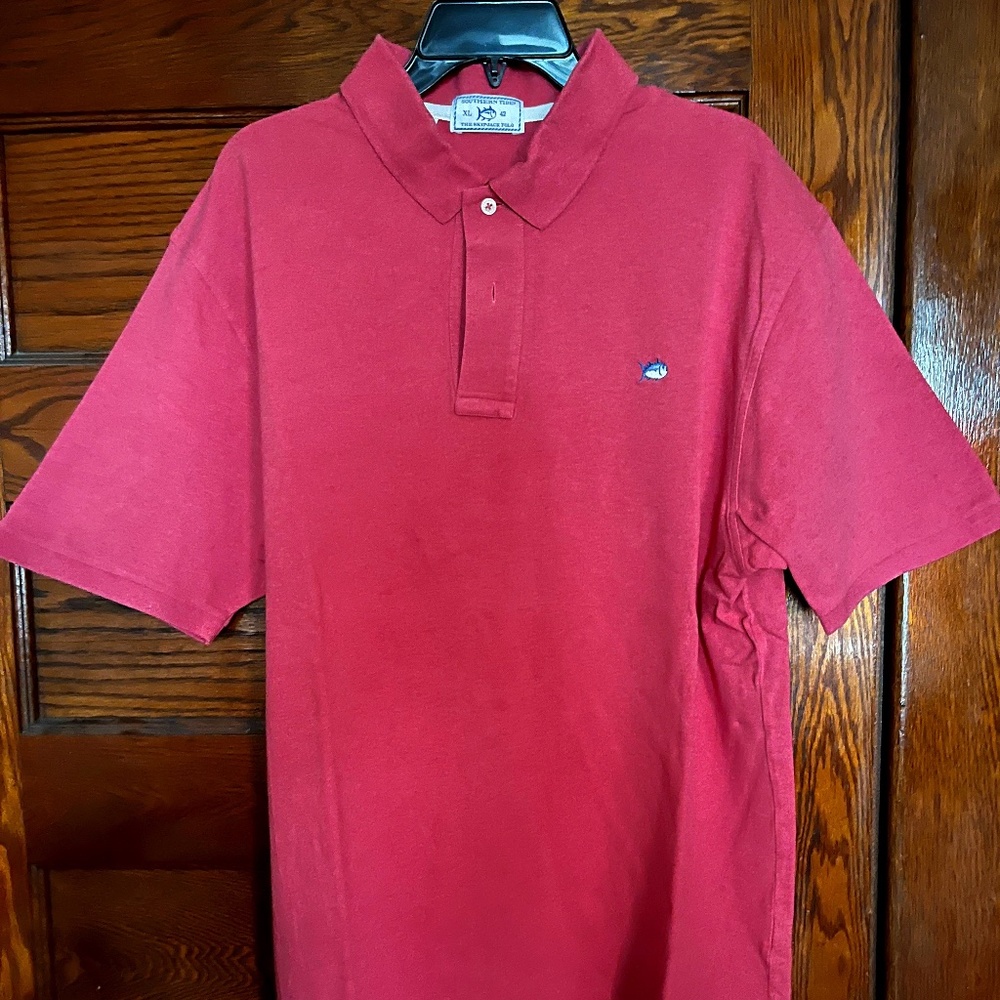 Southern Tide Skipjack Polo in salmon color XL